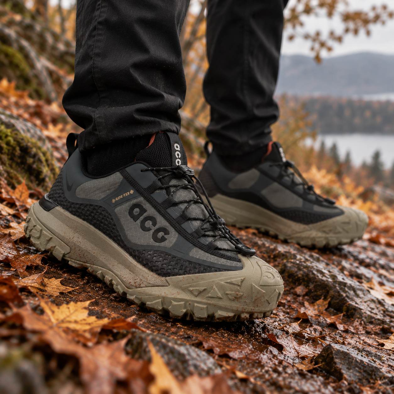 Nike ACG Mountain Fly Low — крупный план на ноге